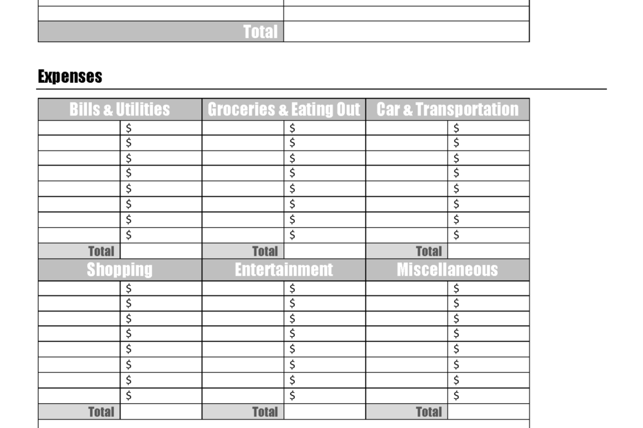 FREE Budget Sheet Template Printable And Editable