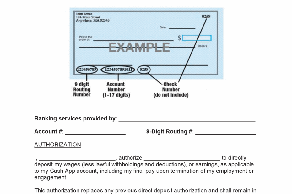 Free Cash App Direct Deposit Authorization Form PDF Word
