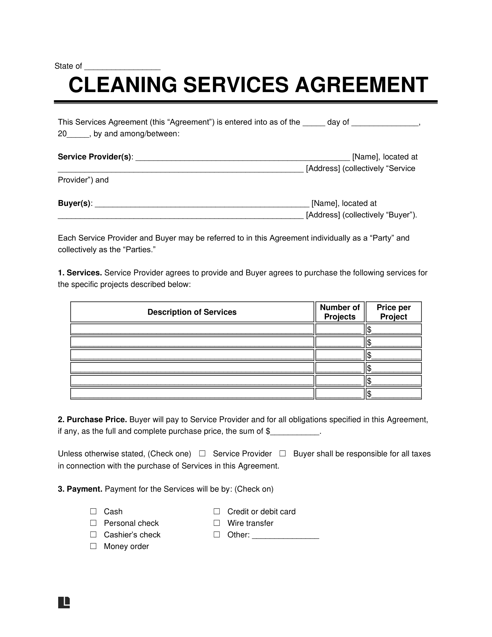 Free Cleaning Contract Template PDF U0026 Word