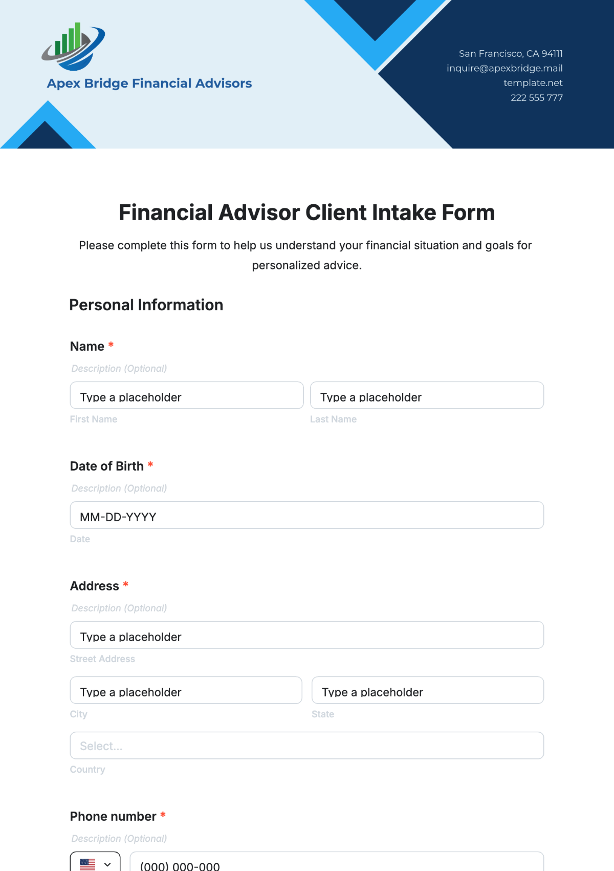 Free Client Intake Form Templates To Edit Online