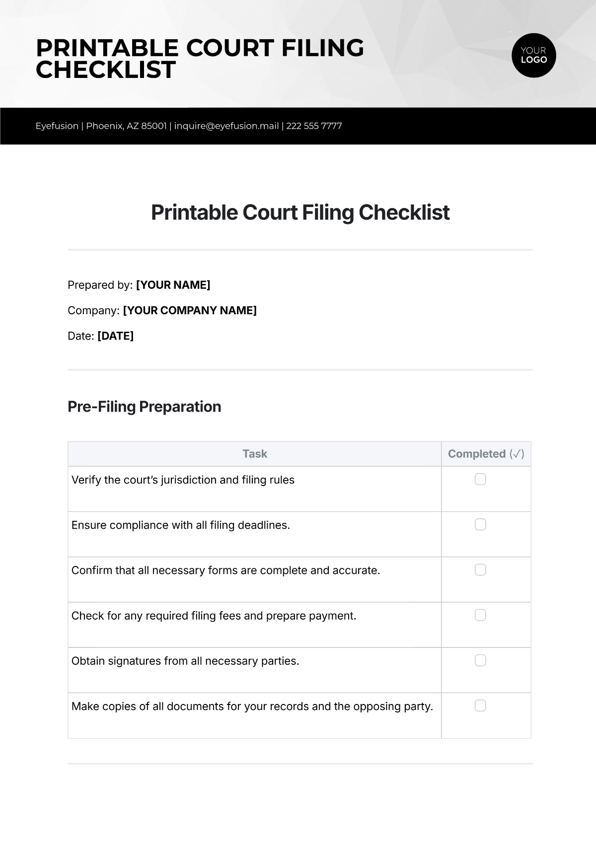 Free Court Templates To Edit Online