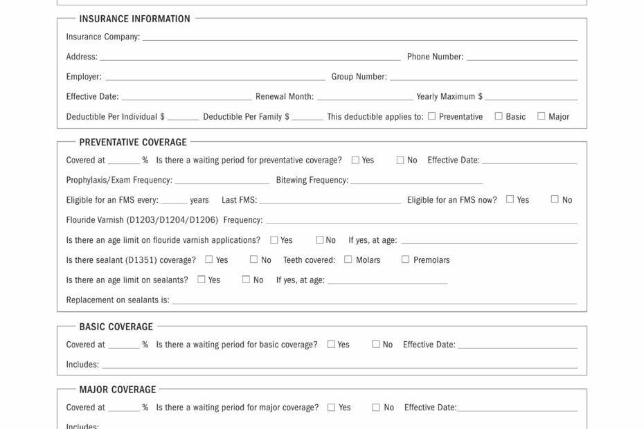 Free Dental Insurance Verification Form PDF EForms