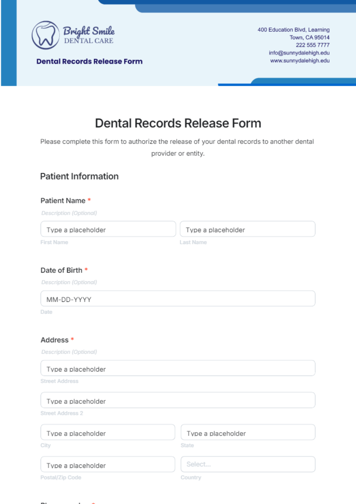 Free Dental Records Release Form Template To Edit Online Free Dental Records Release Form Template To Edit Online
