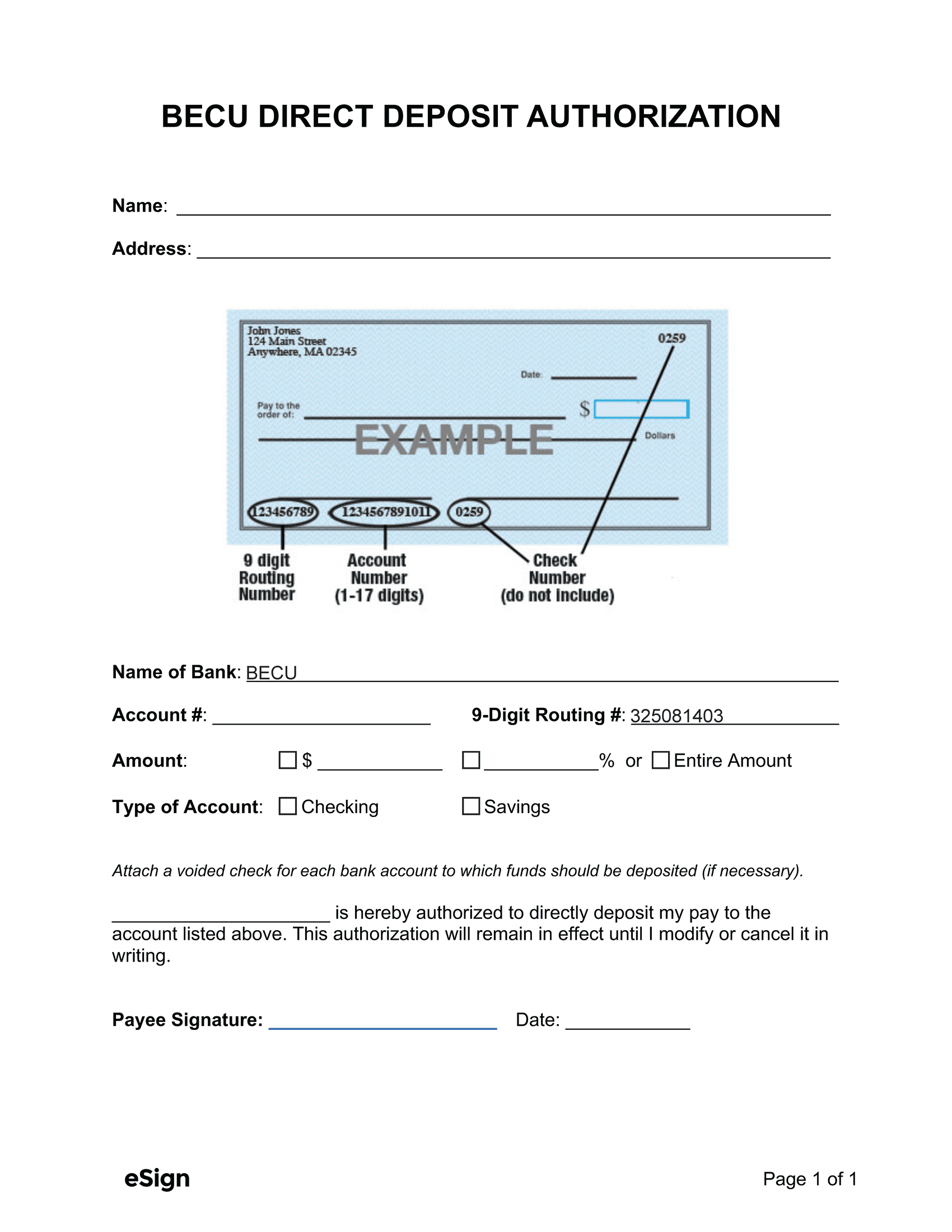 Free Direct Deposit Authorization Form 40 PDF Word