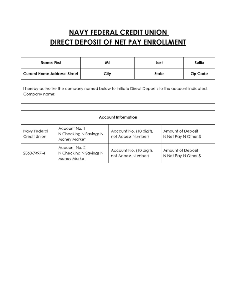 Free Direct Deposit Authorization Forms PDF