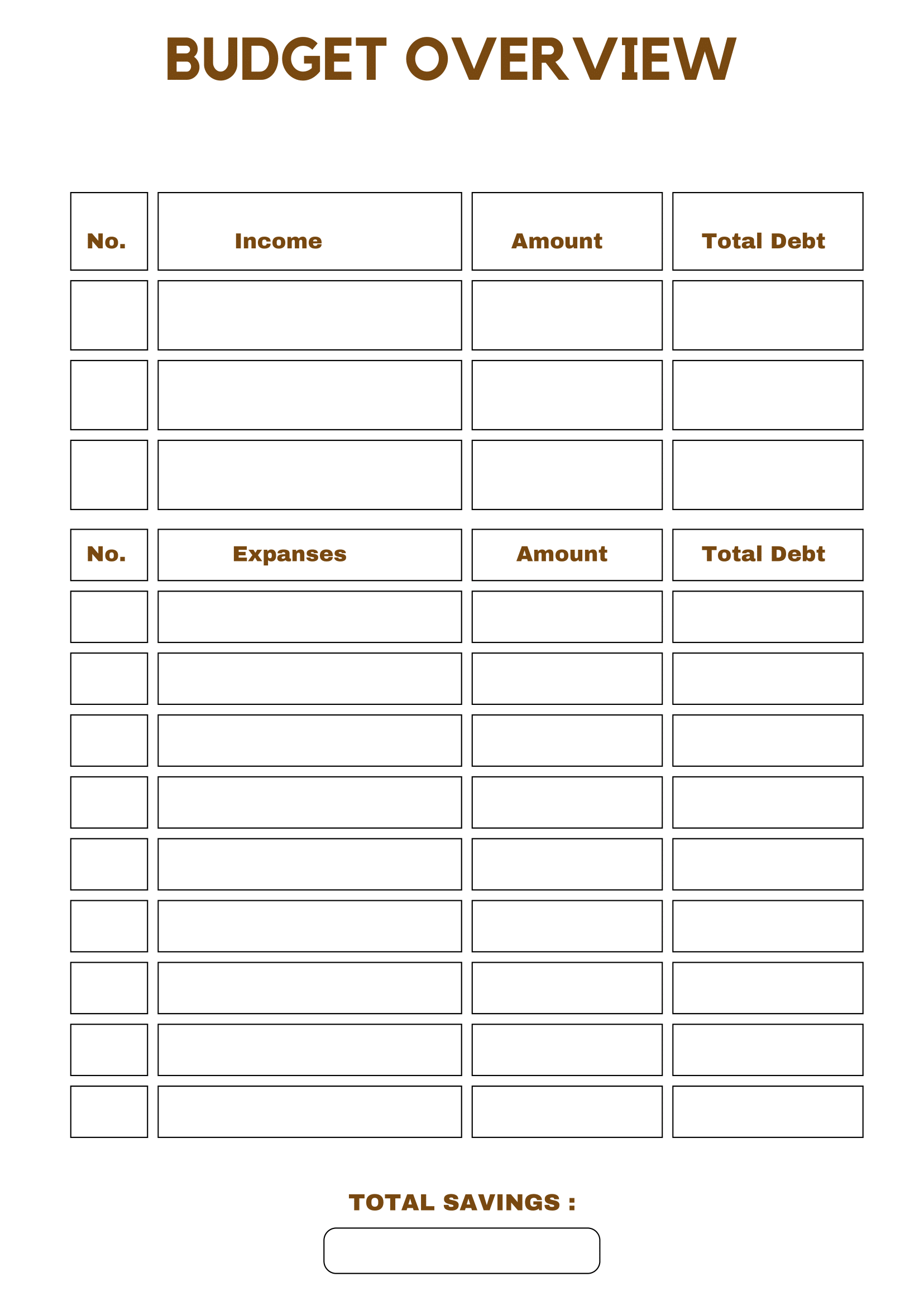 Free Download Printable Monthly Budget Planner PDF Templates