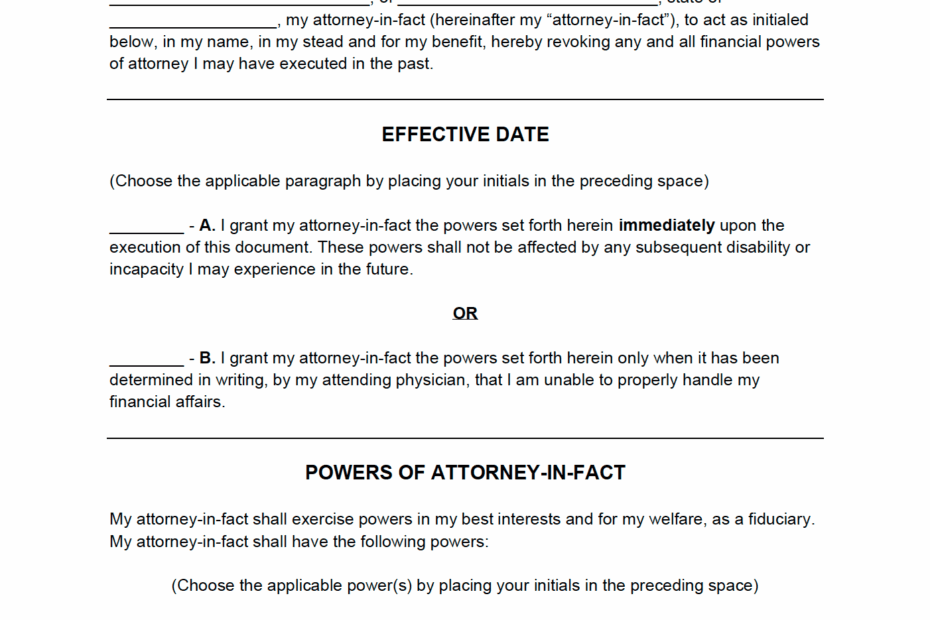 Free Durable Power Of Attorney Form PDF Word