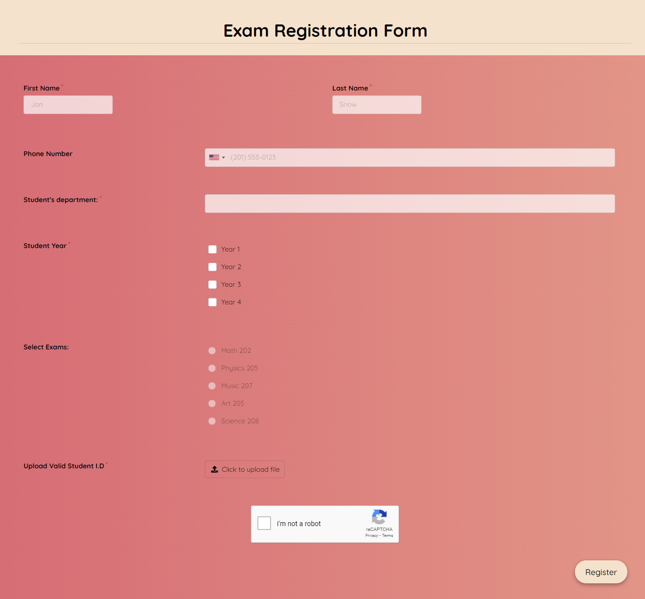 Free Event Registration Form Template Formplus