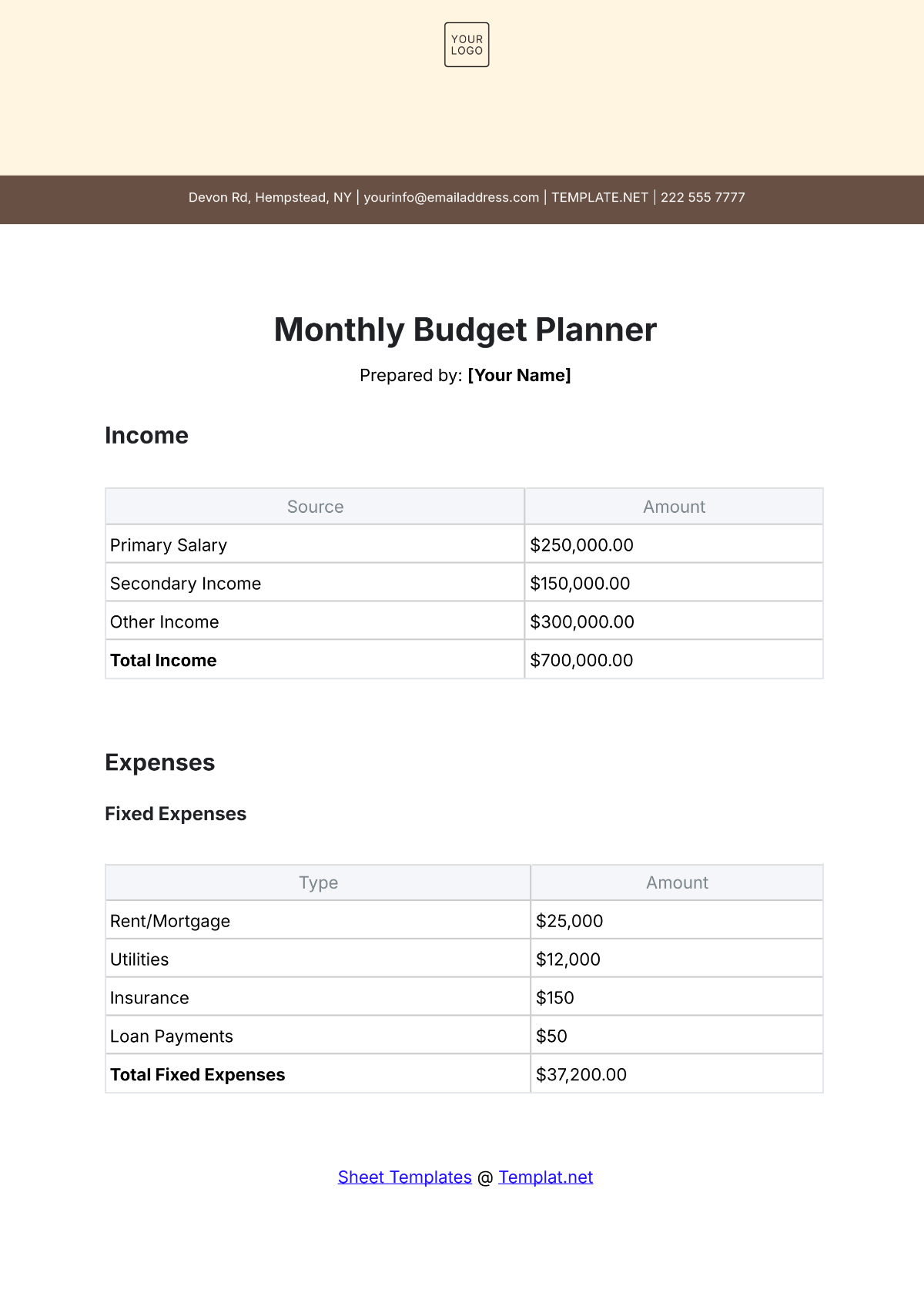 Free Expense Templates Editable And Printable