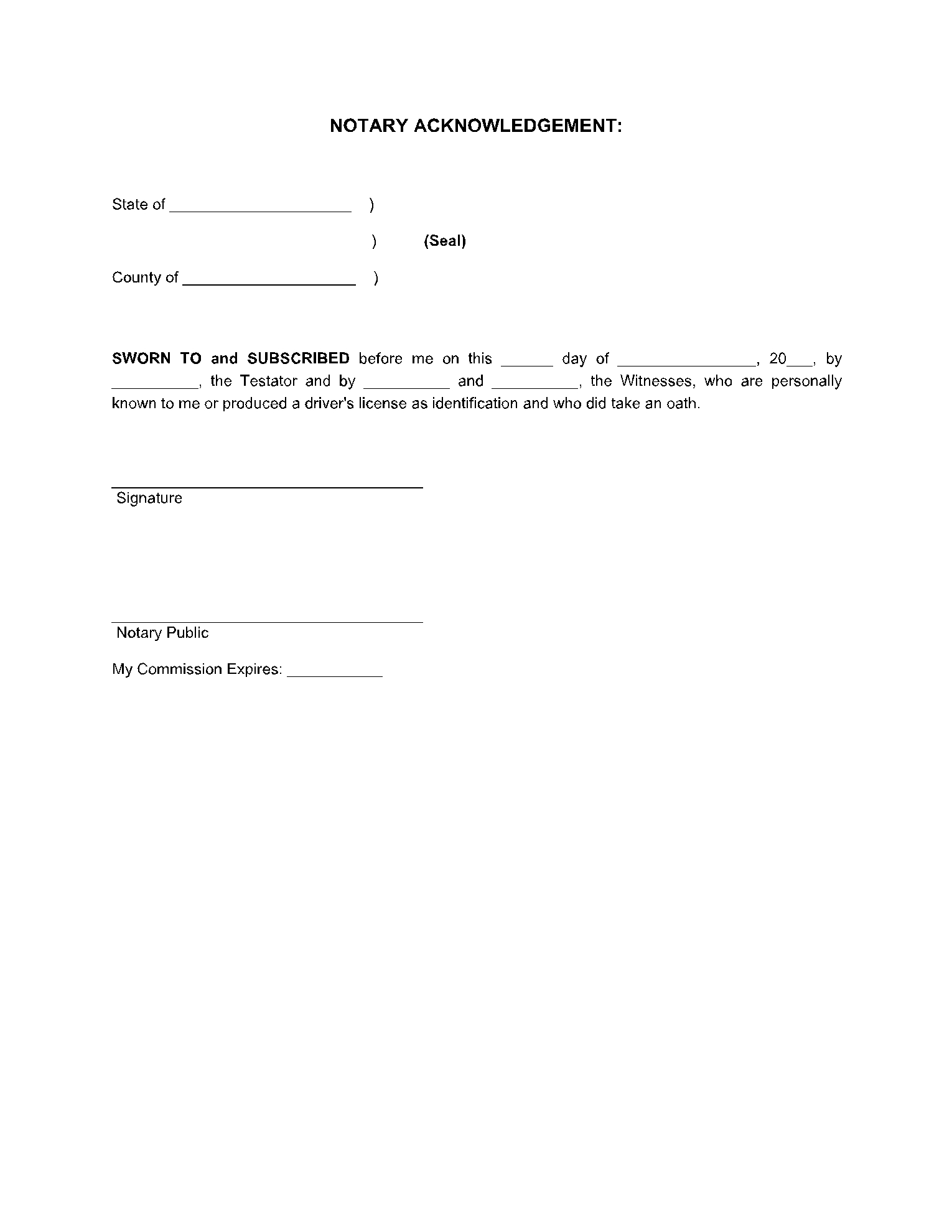 Free Florida Last Will And Testament Form CocoSign