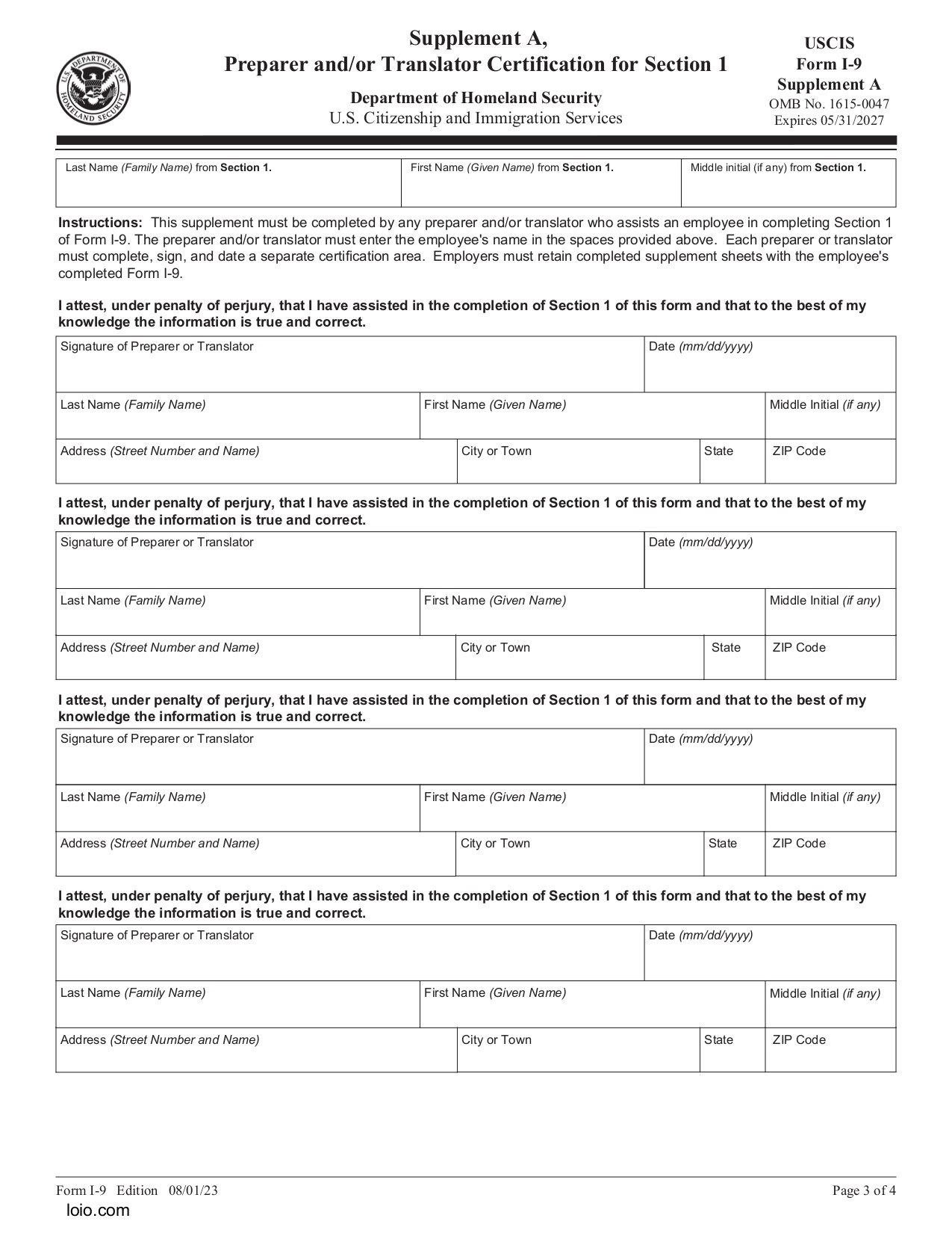Free Form I 9 Template Download PDF Lawrina