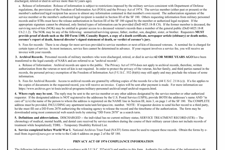 Free Form SF 180 PDF EForms
