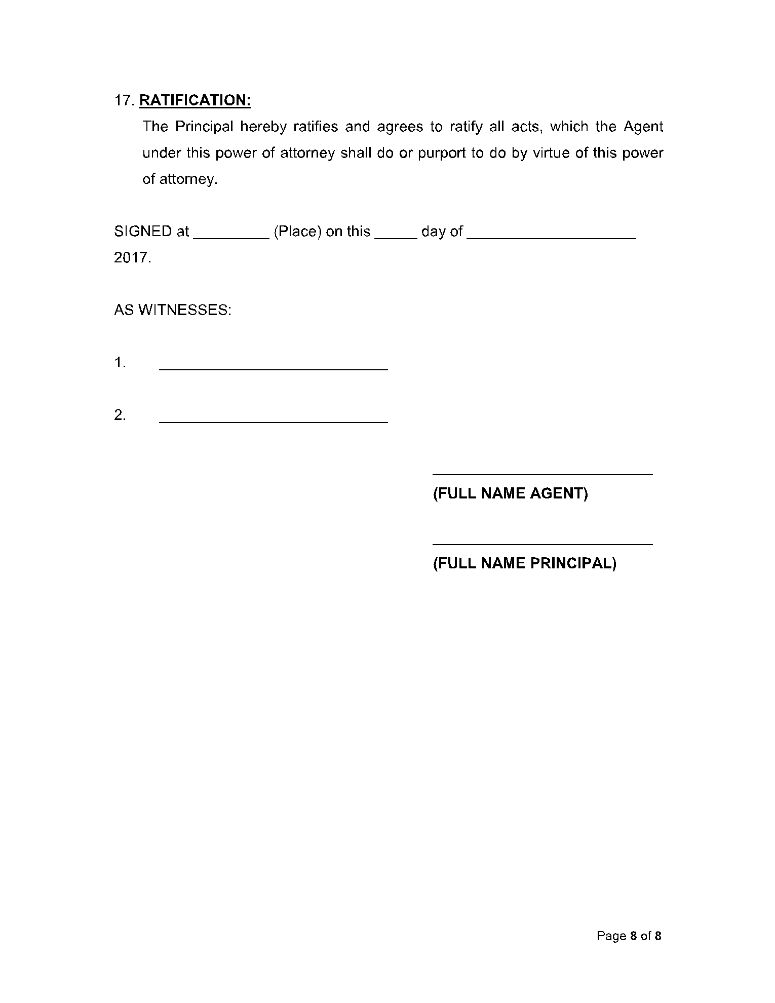 Free General Power Of Attorney Form PDF CocoSign