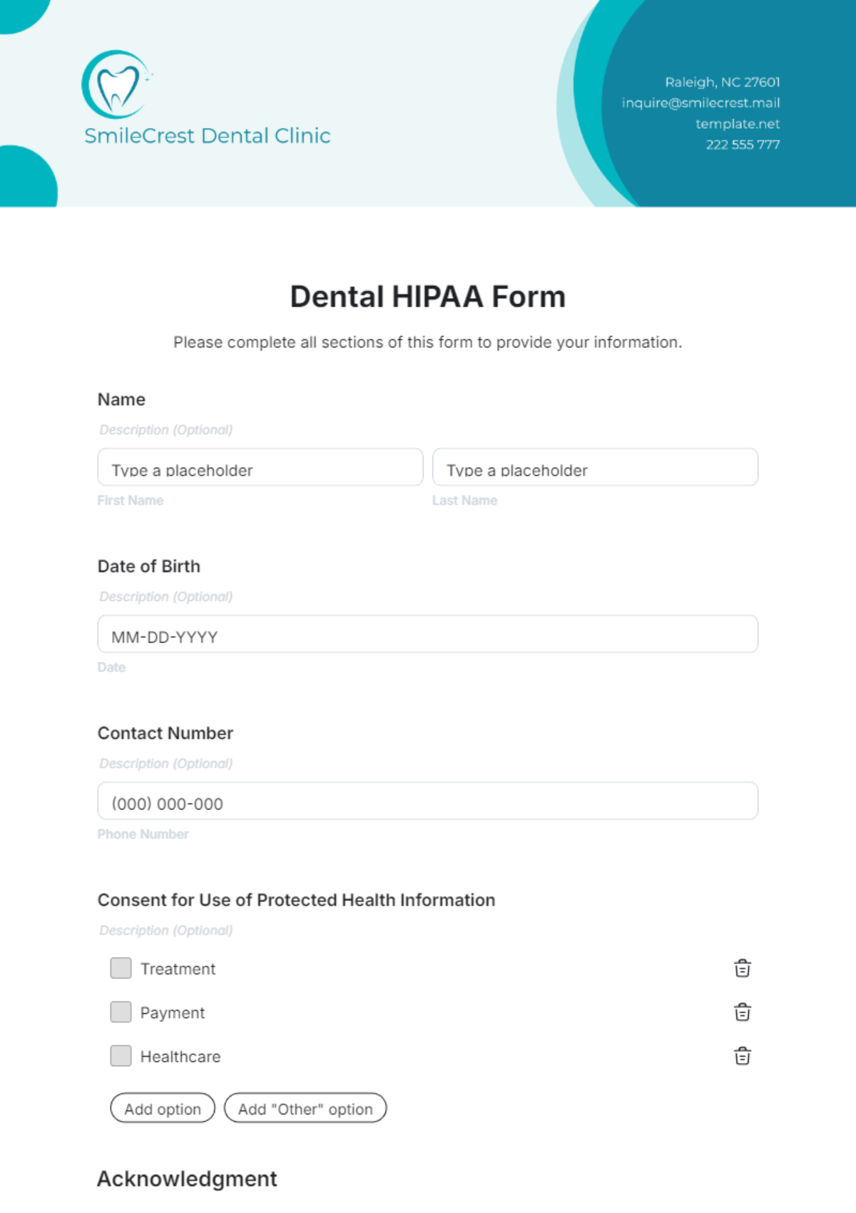 Free Hipaa Form Templates To Edit Online