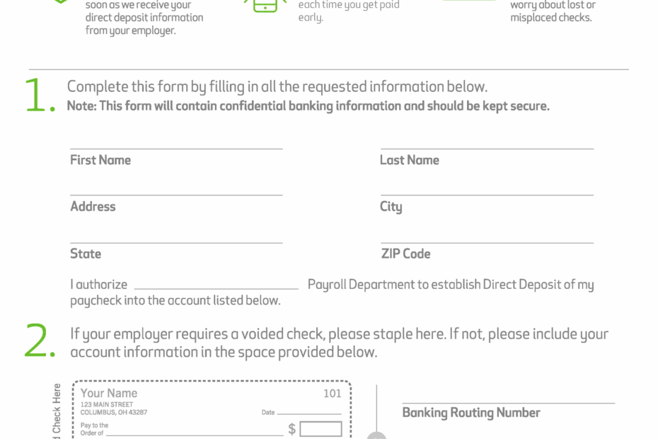 Free Huntington Bank Direct Deposit Authorization Form PDF