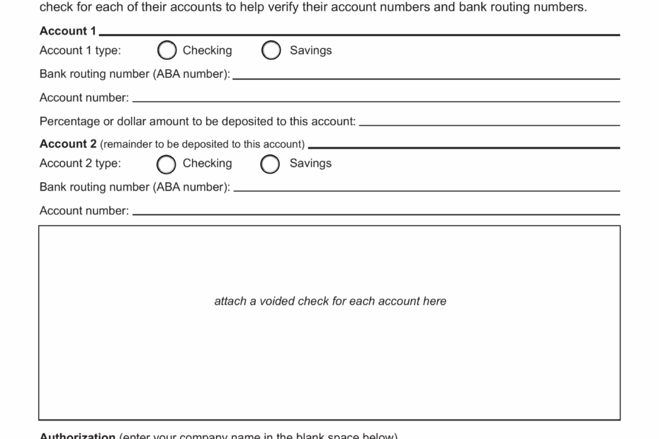 Free Intuit Quickbooks Payroll Direct Deposit Form PDF EForms