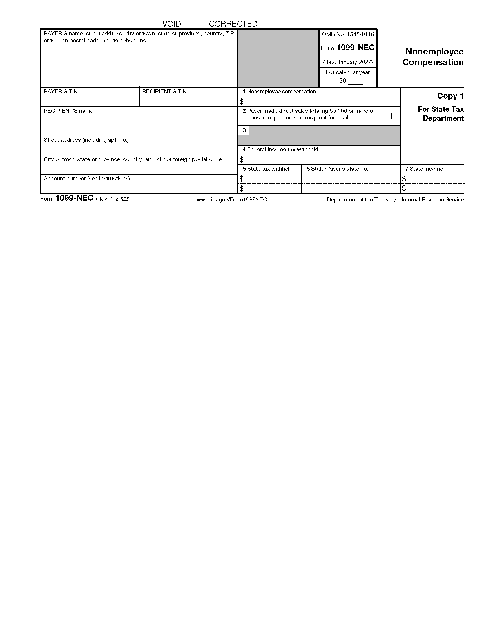 Free IRS 1099 NEC Form 2021 2025 PDF EForms