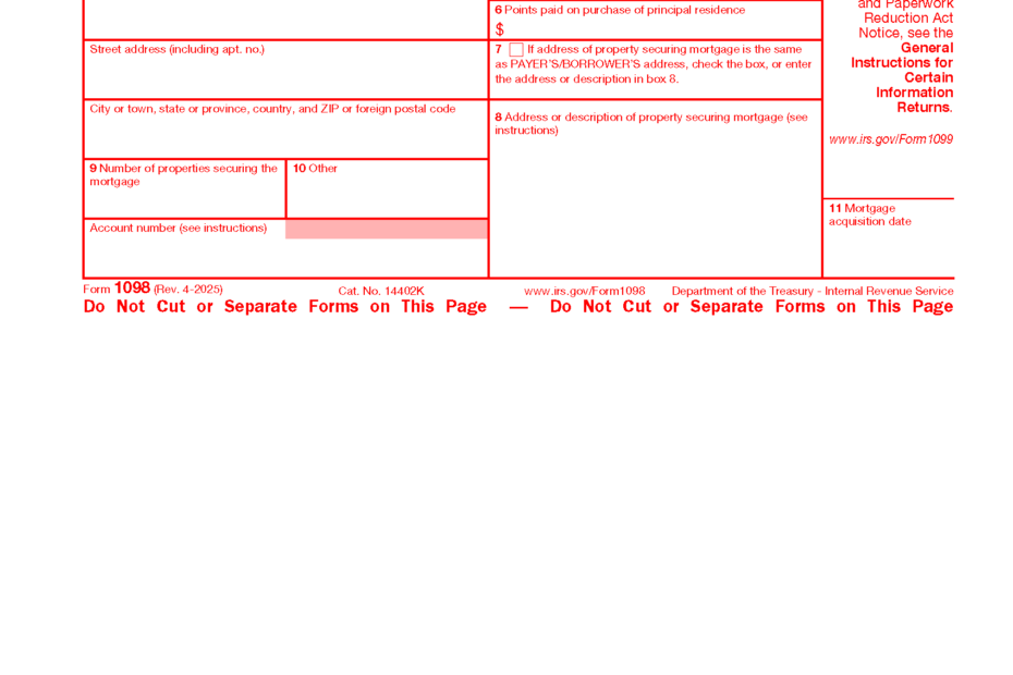 Free IRS Form 1098 PDF EForms