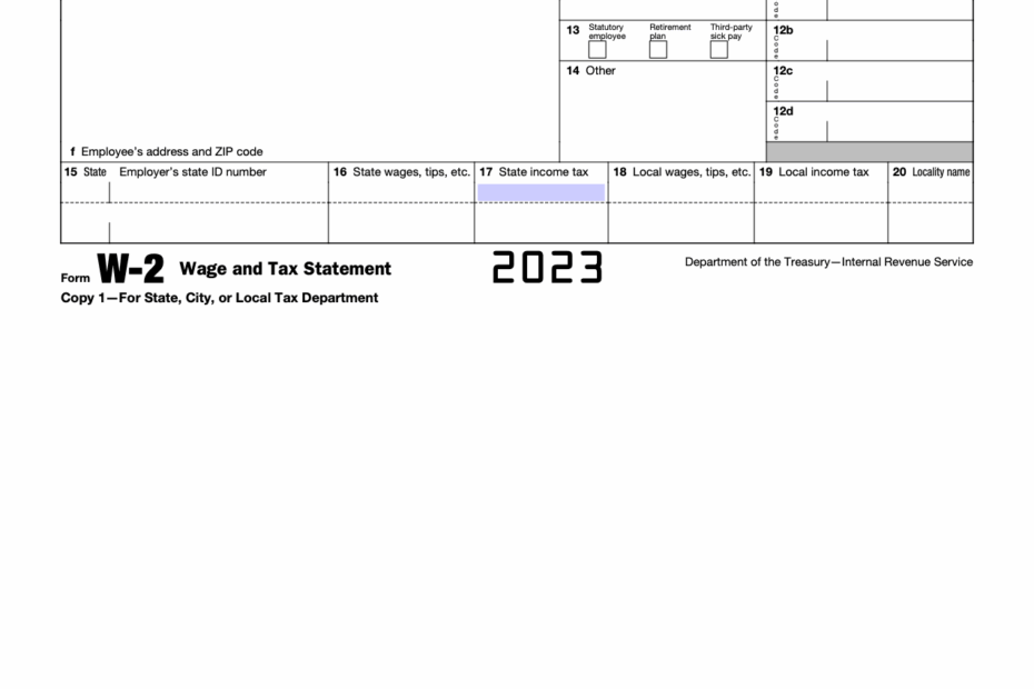 Free IRS Form W 2 Wage And Tax Statement PDF EForms