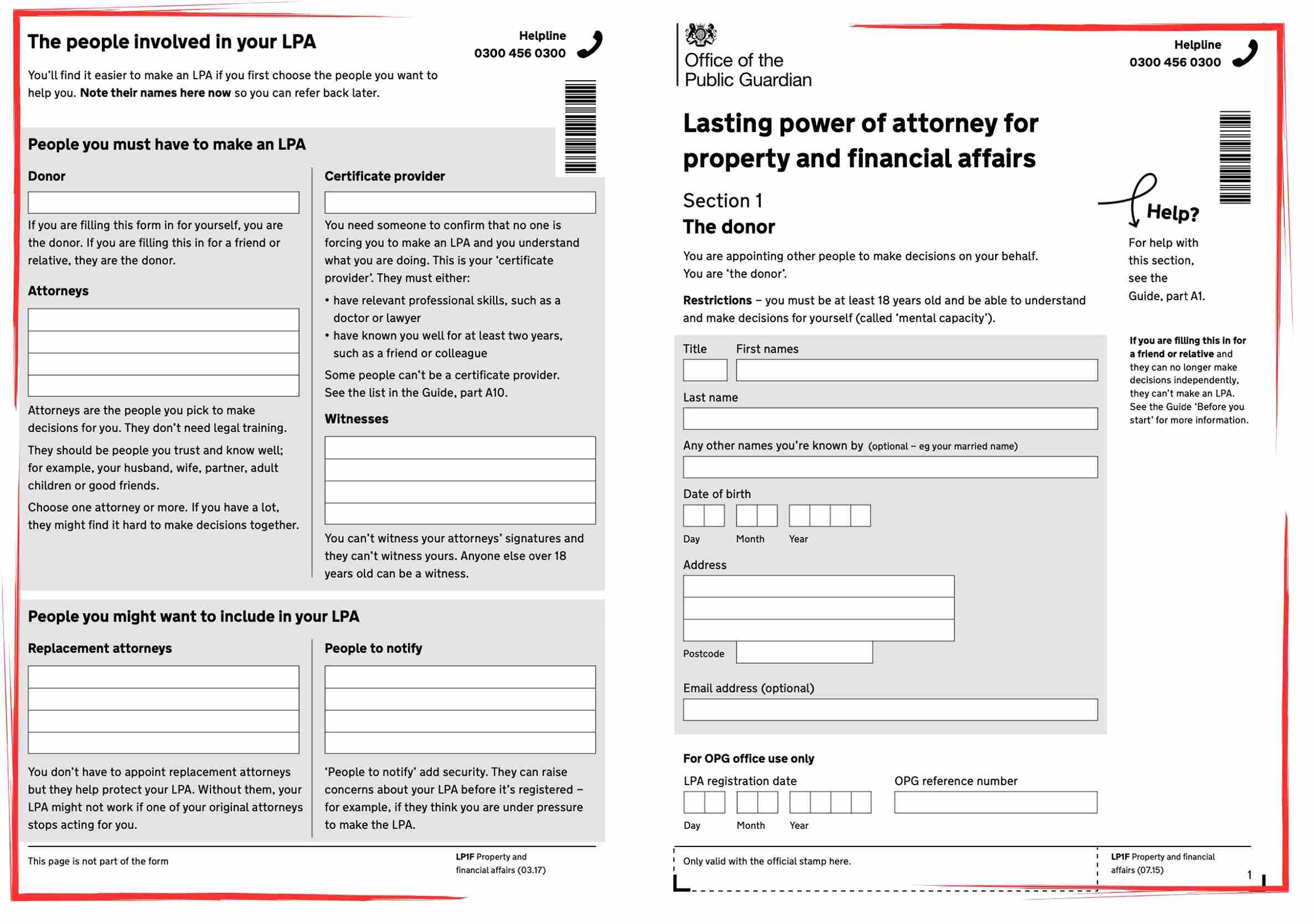 Free Lasting Power Of Attorney UK Form Download 