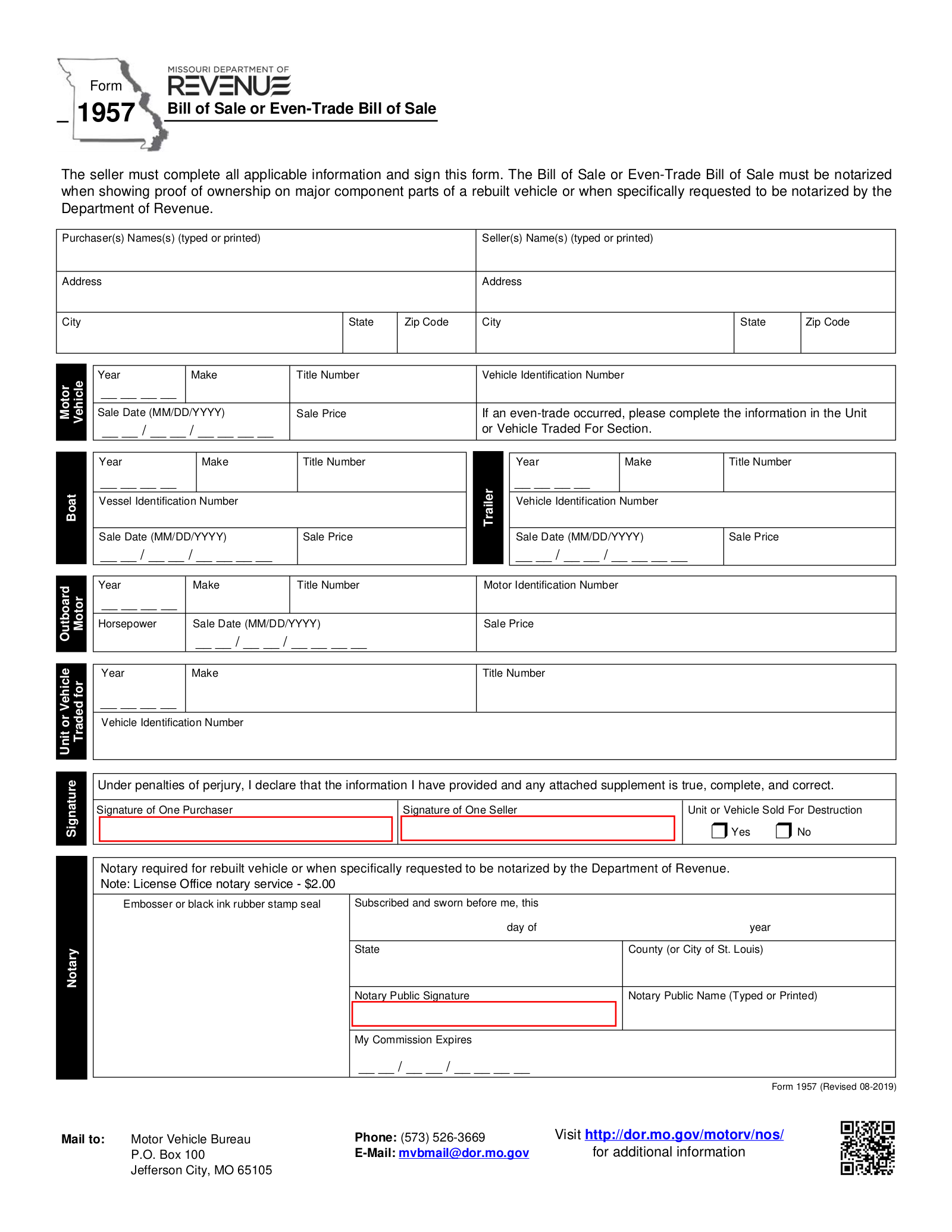 Free Missouri Bill Of Sale Forms 4 PDF EForms