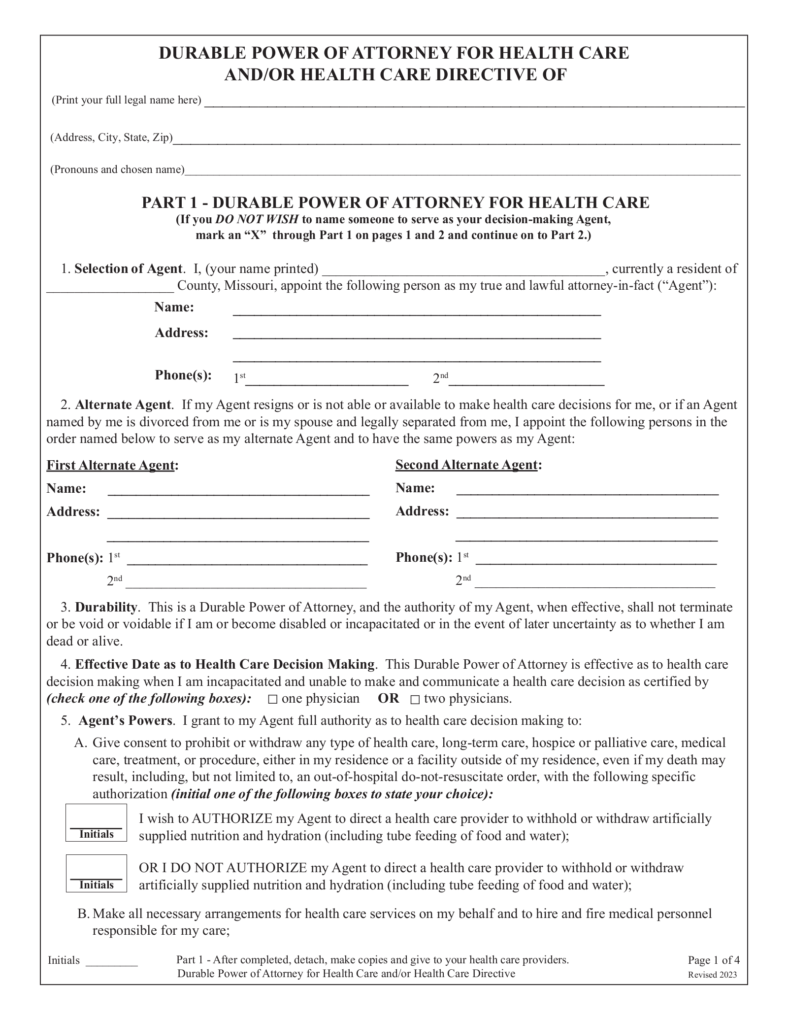 Free Missouri Last Will And Testament Template PDF Word EForms