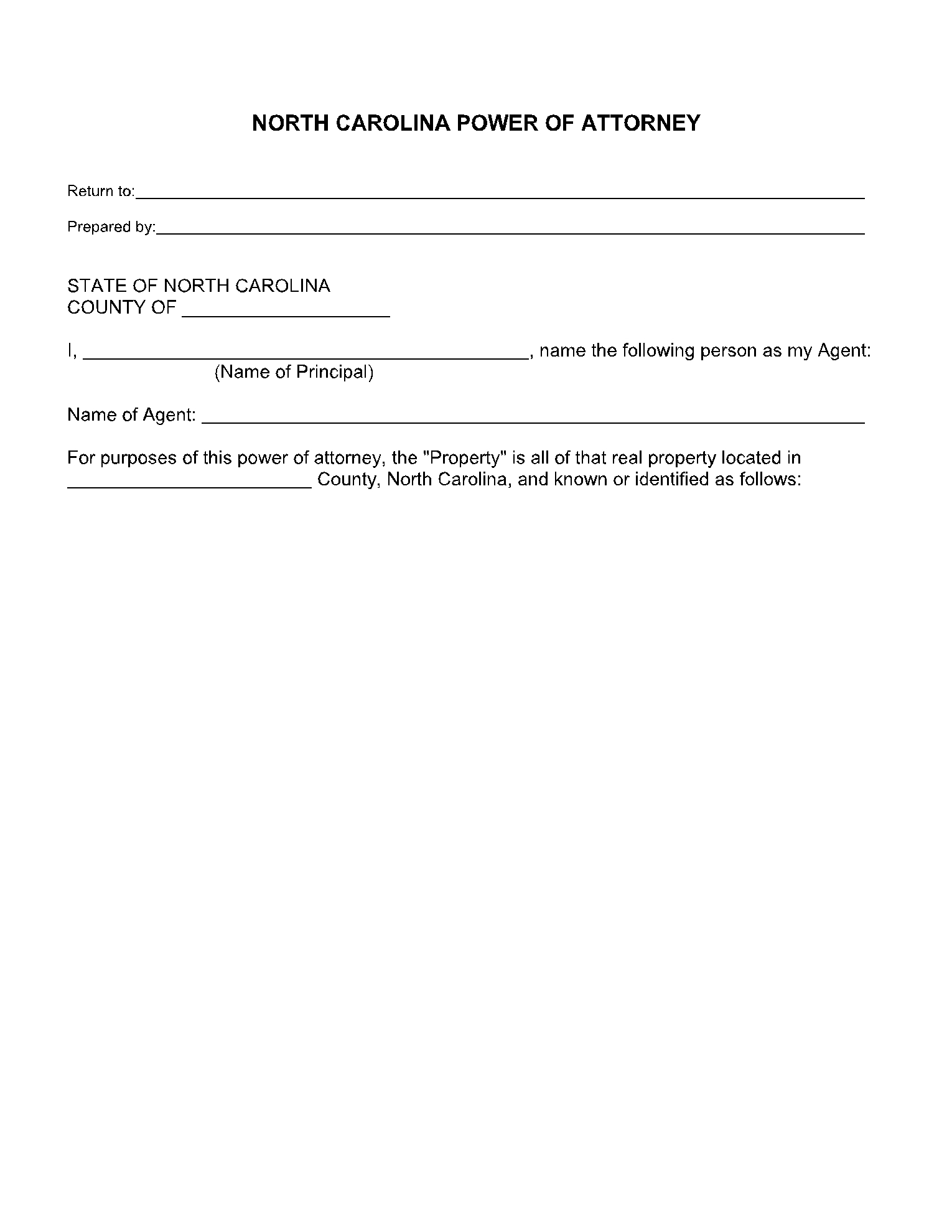 Free North Carolina Power Of Attorney Forms PDF CocoSign