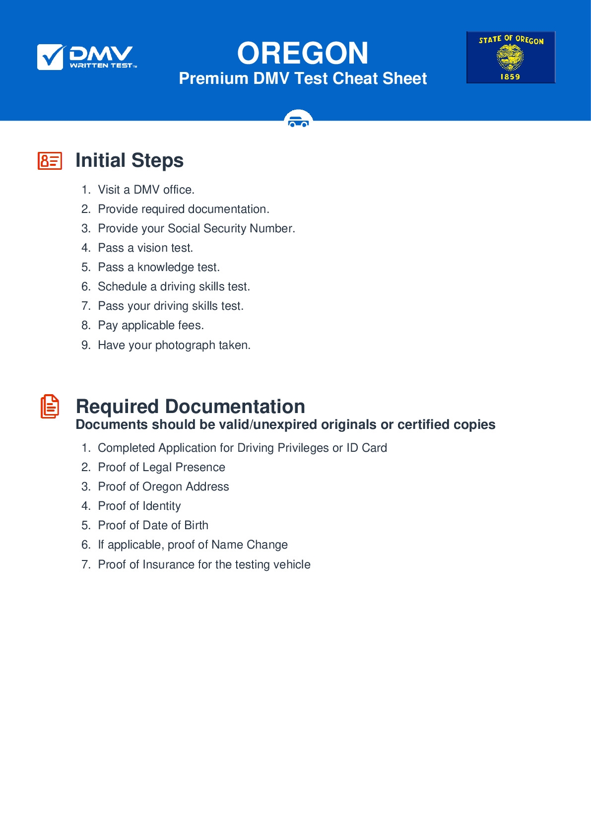 FREE Oregon Permit Test 2 Real 2025 DMV Test Questions