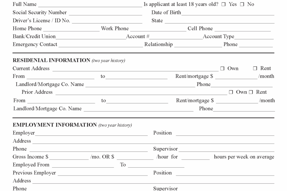 Free Pennsylvania Rental Application Form PDF
