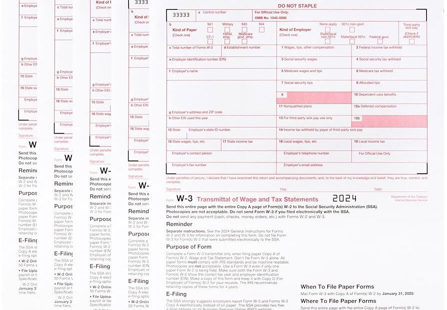 Free Printable 2024 W 3 Transmittal Forms Pack Of 10 IRS Approved Laser Forms For W 2 Submission Irs Forms 2024
