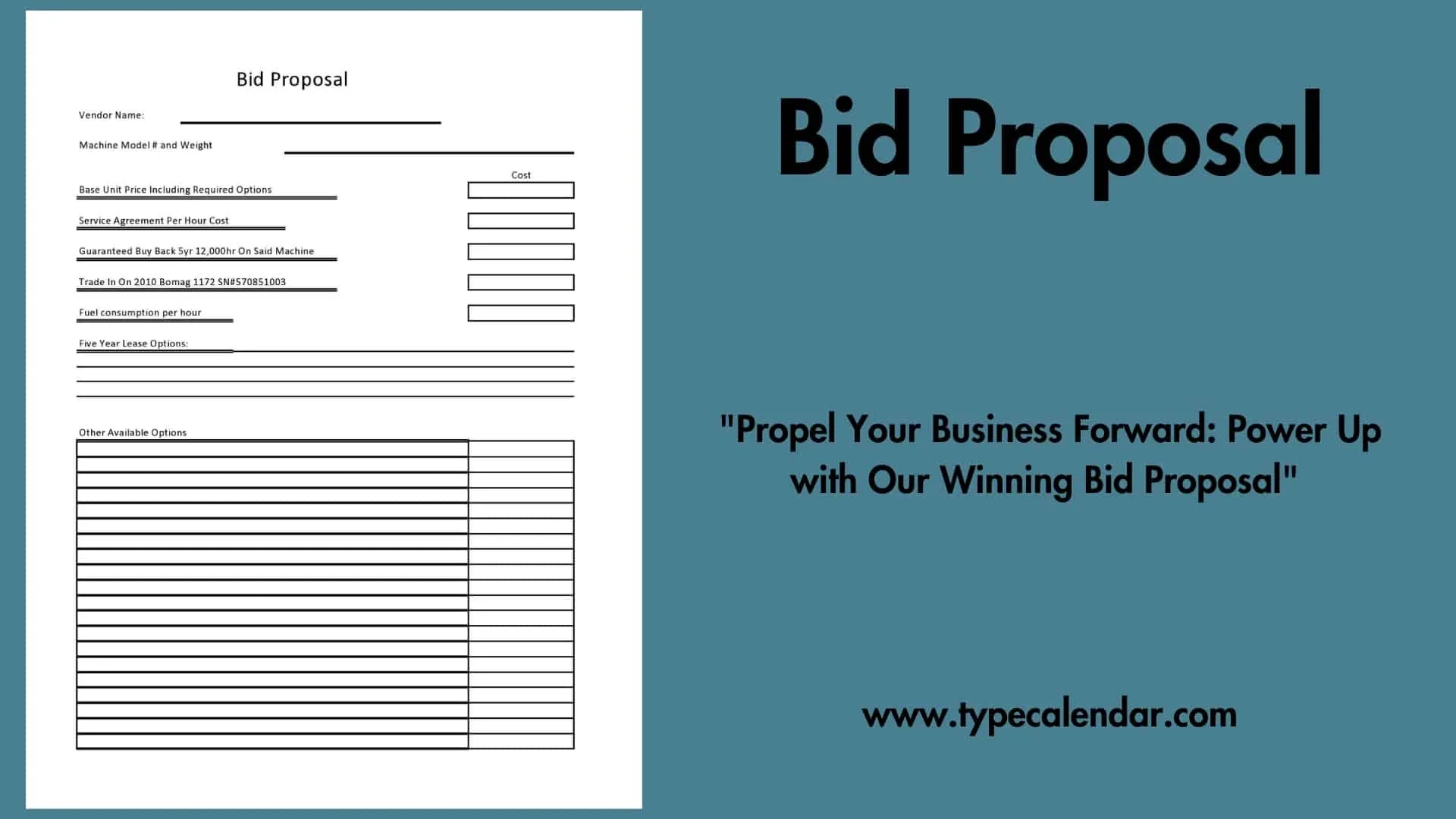 Free Printable Bid Proposal Templates Word PDF Excel 