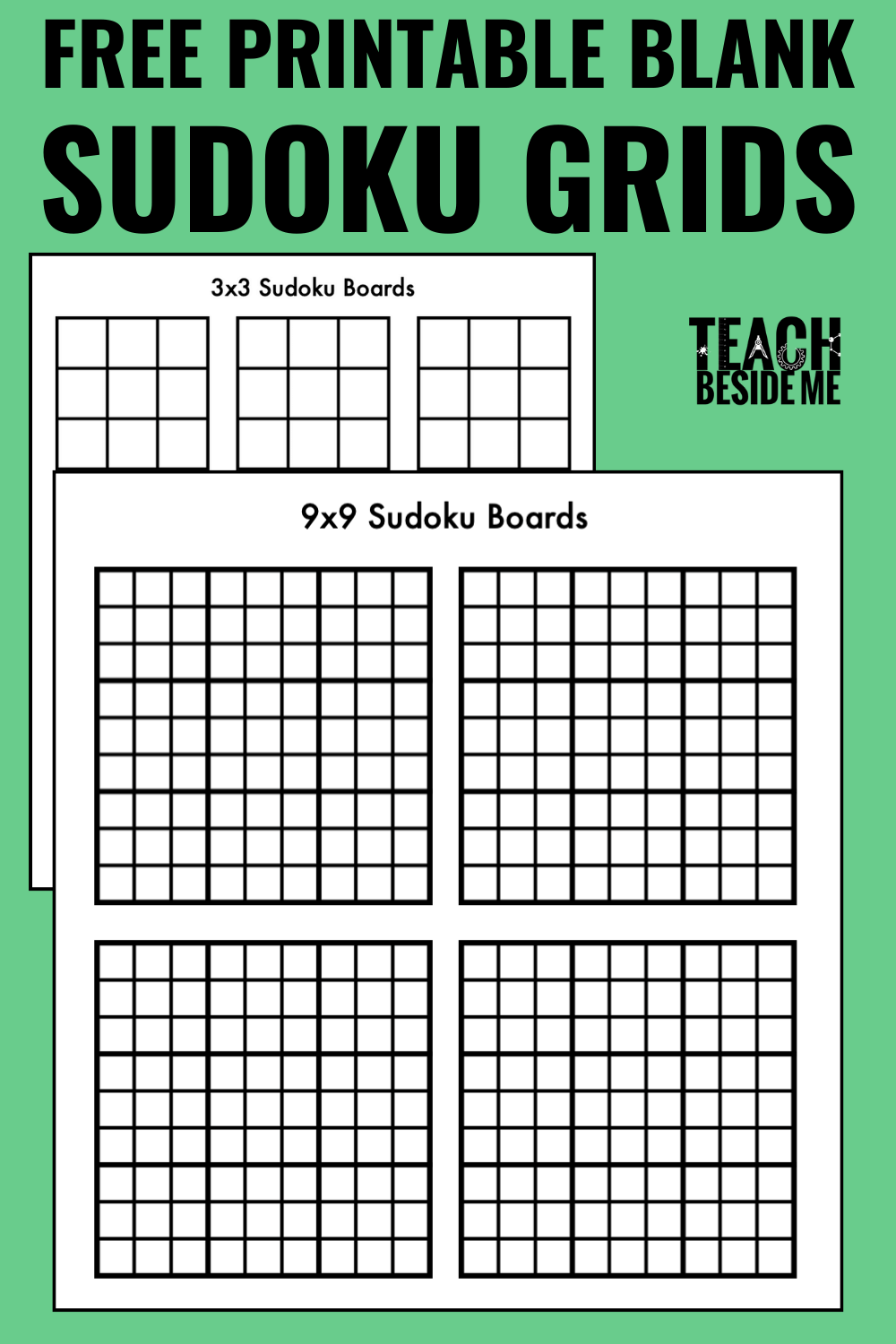 Free Printable Blank Sudoku Grids Teach Beside Me Worksheets Library