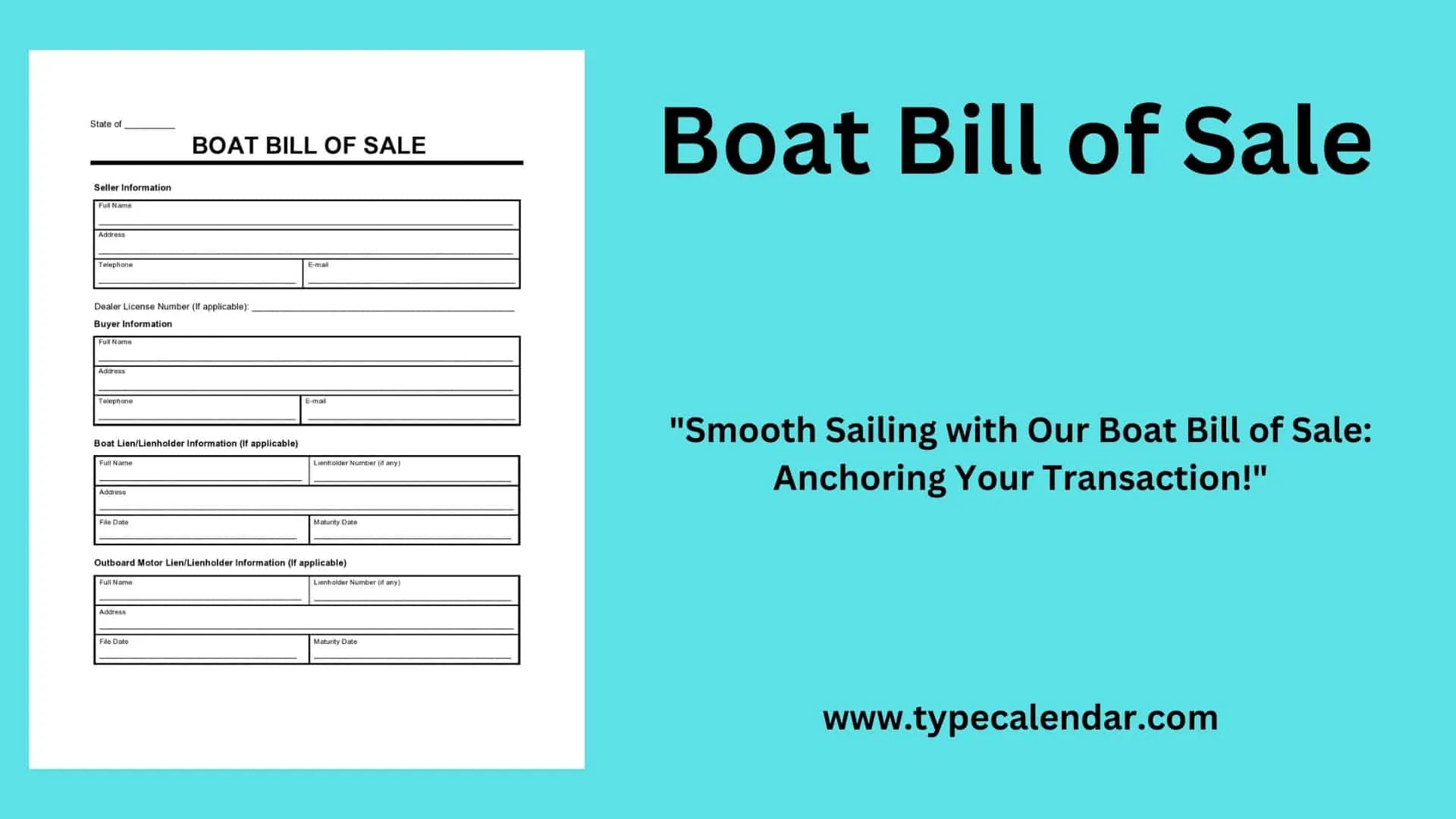Free Printable Boat Bill Of Sale Templates Word PDF 