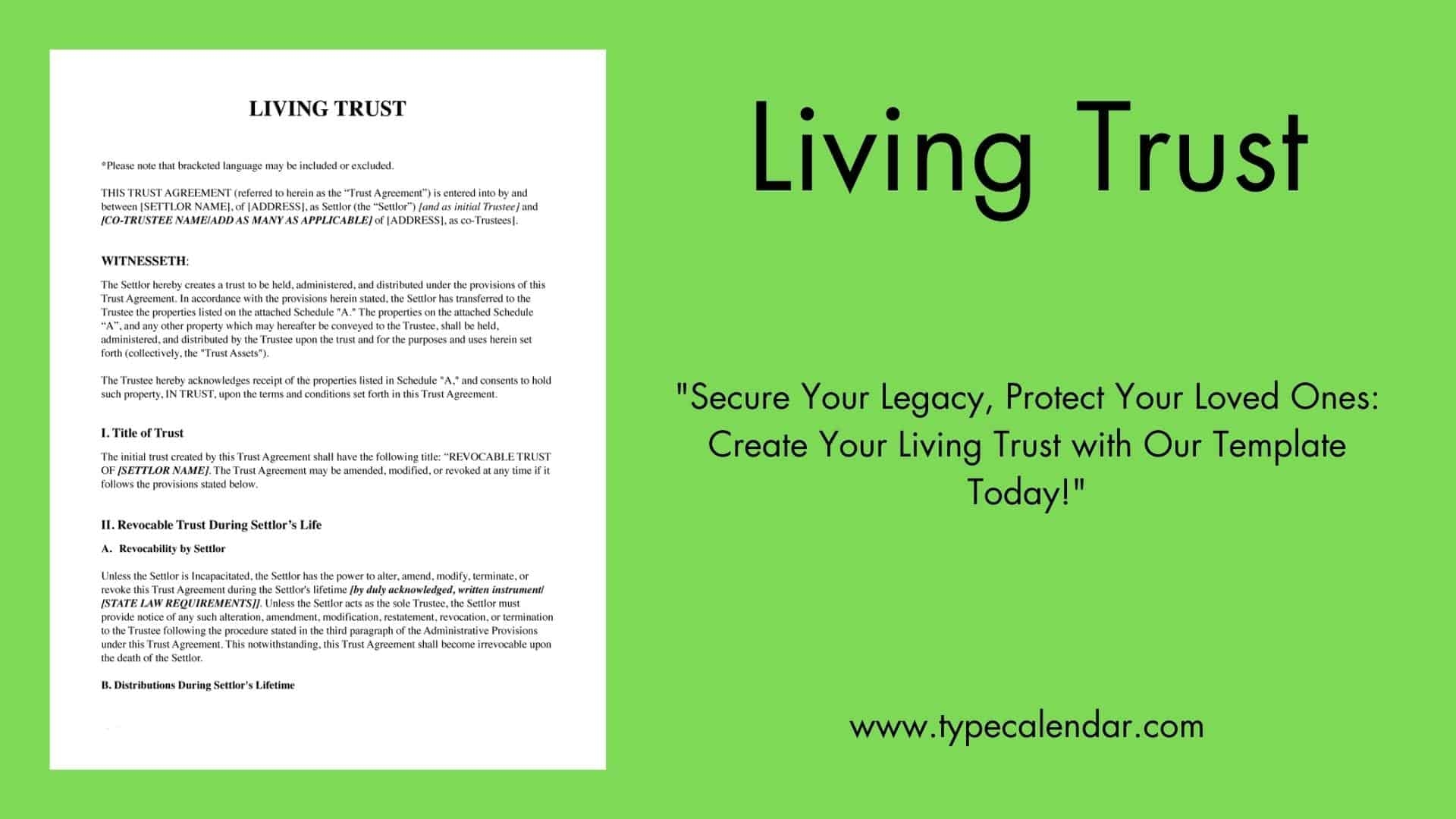 Free Printable Living Trust Templates PDF Irrevocable