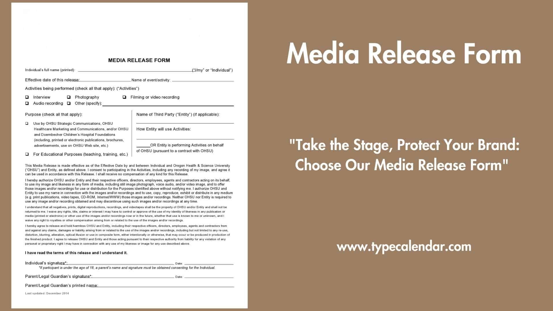 Free Printable Media Release Form Templates PDF Word 