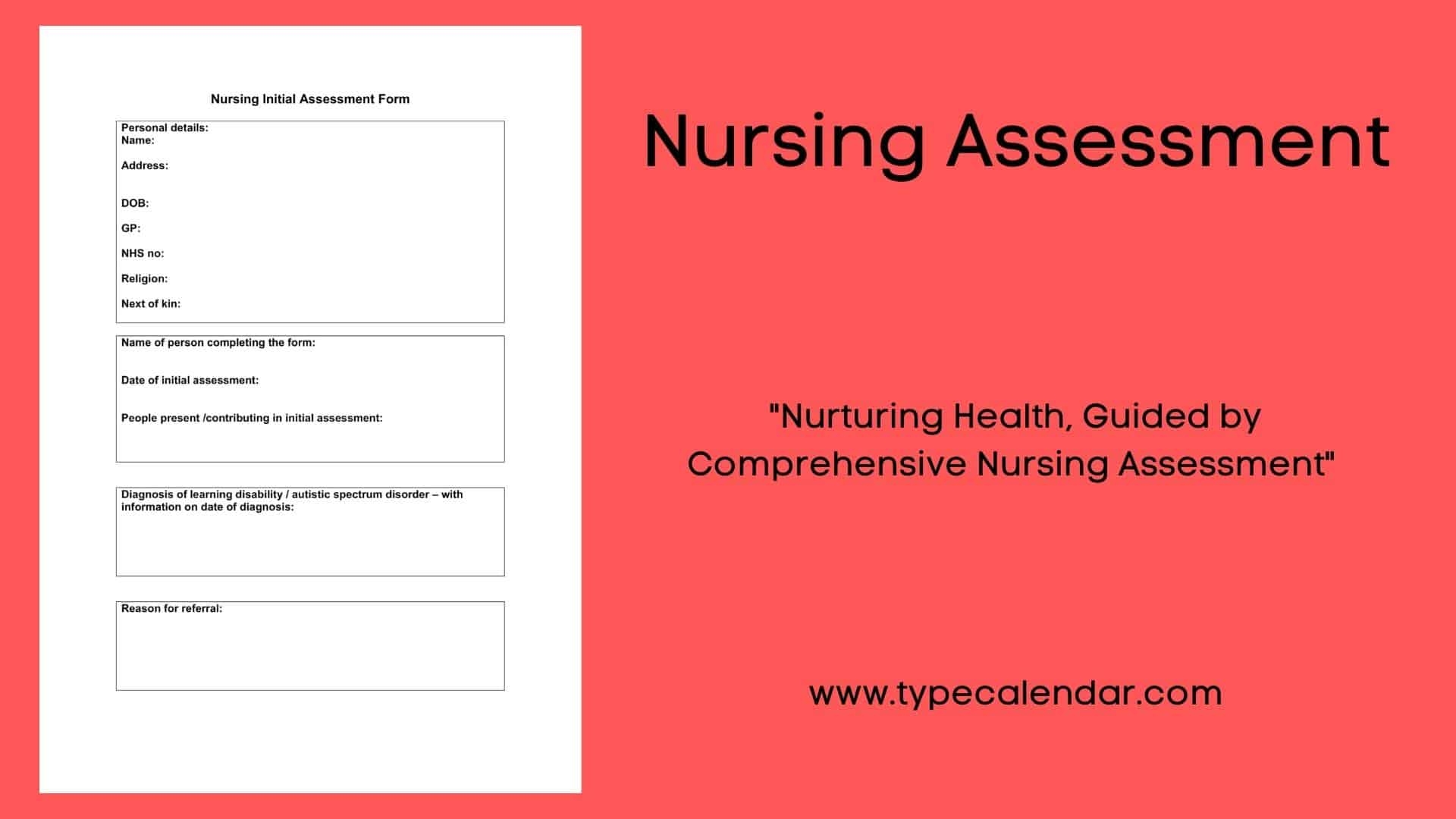 Free Printable Nursing Assessment Form Templates PDF Word 