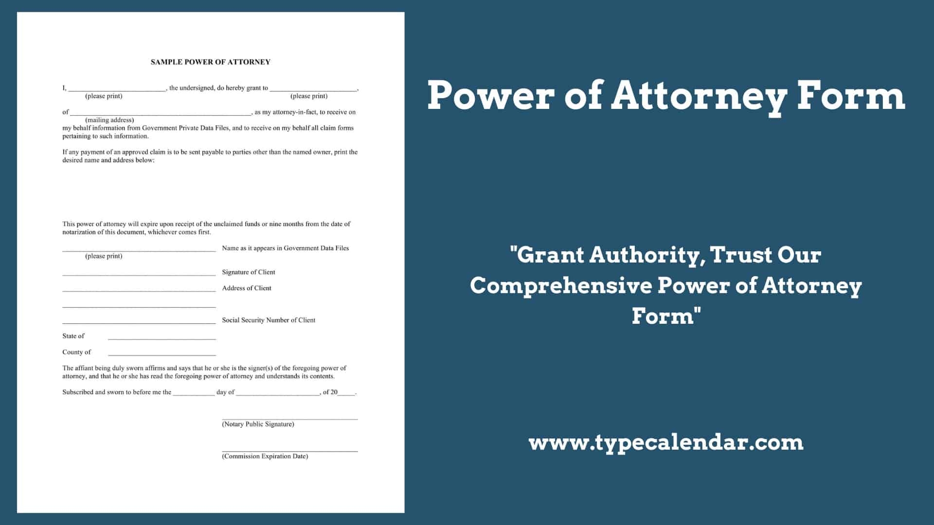 Free Printable Power Of Attorney Form Templates PDF Word POA