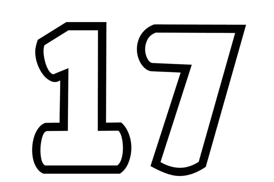Free Printable Tracing Numbers Bubble Number 17