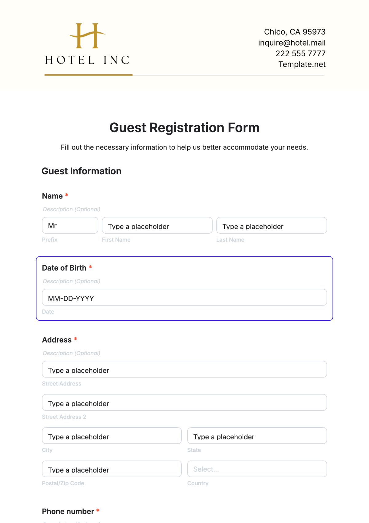 Free Registration Form Templates To Edit Online
