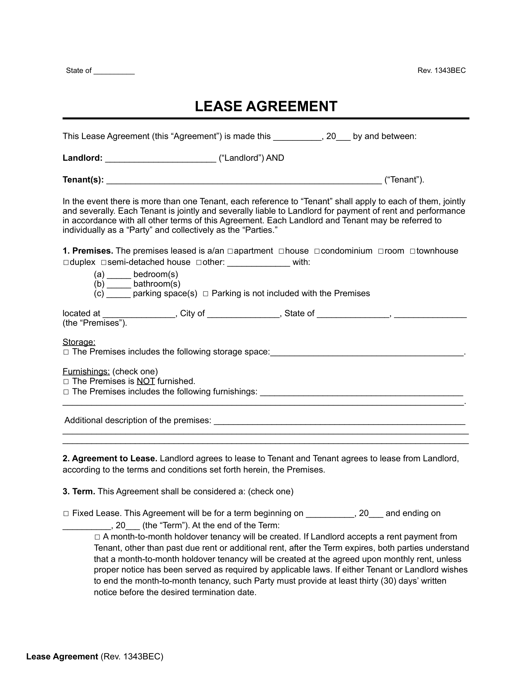 Free Rental U0026 Lease Agreement Templates PDF U0026 Word Worksheets Library