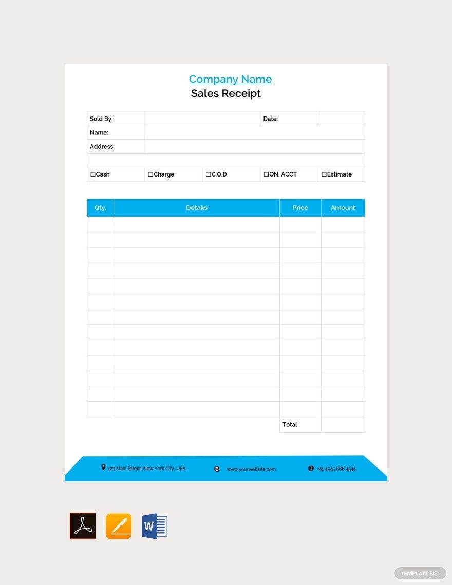 Free Sales Receipt Templates Editable And Printable