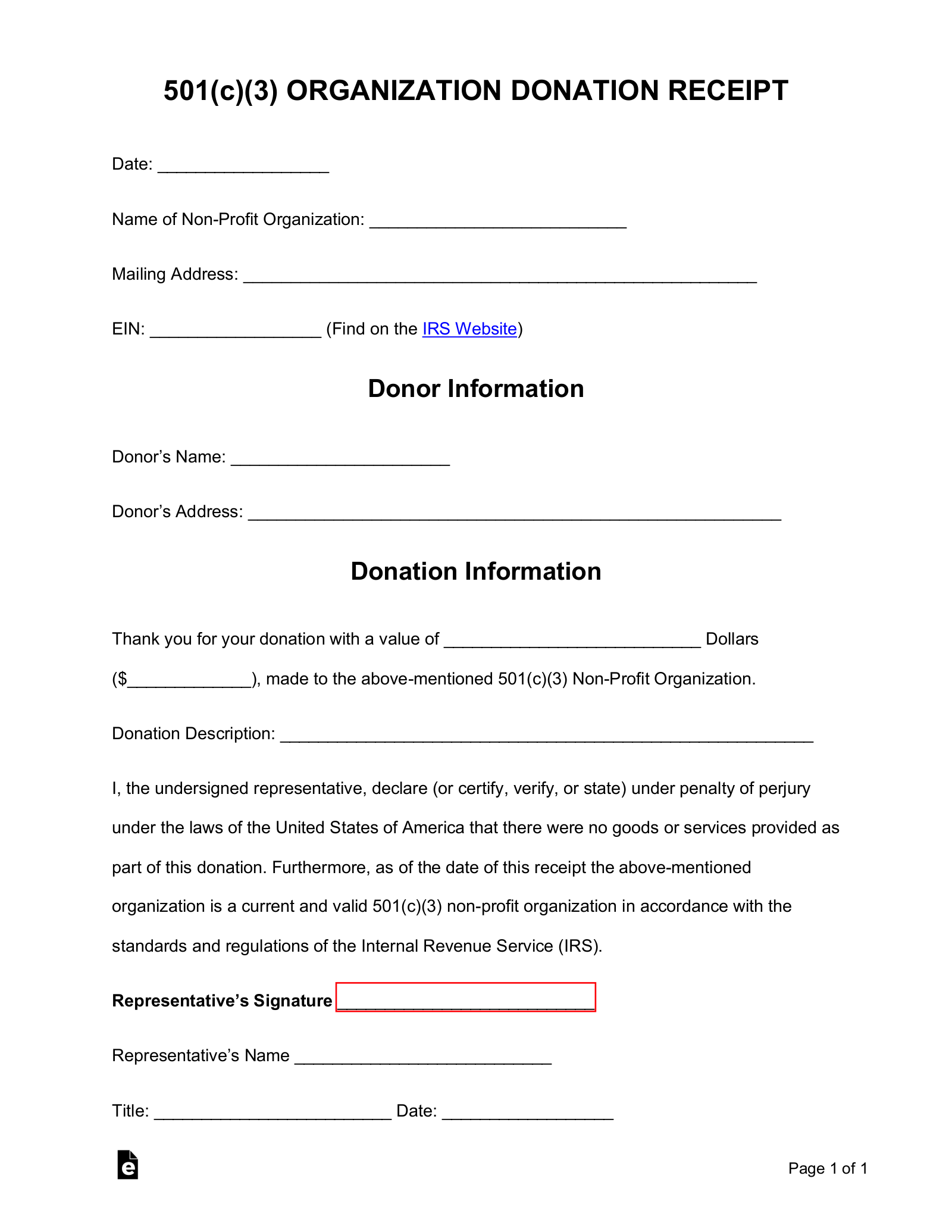 Free Salvation Army Donation Receipt PDF Word EForms