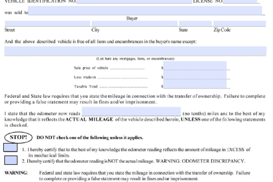 Free South Carolina DMV Vehicle Bill Of Sale Form PDF Word doc