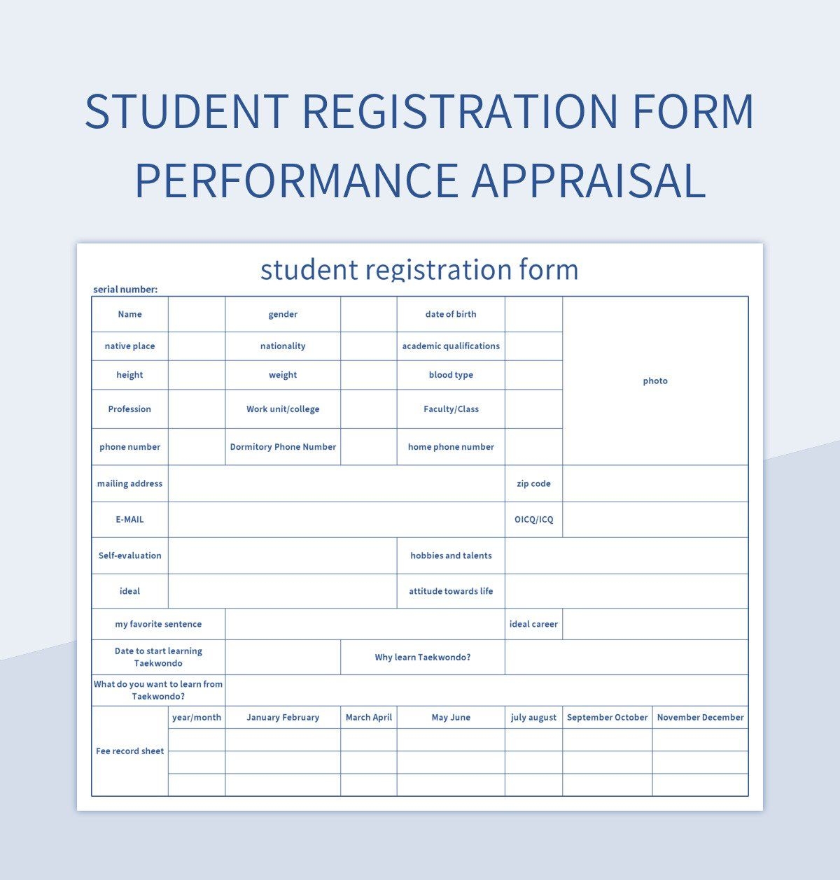 Free Student Registration Form Templates For Google Sheets And 