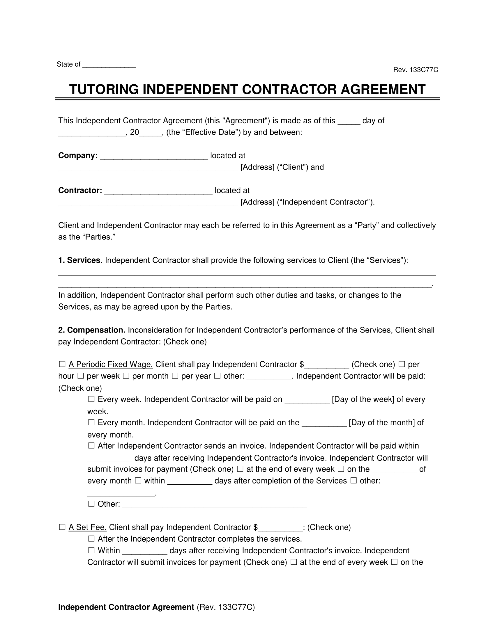 Free Tutoring Contract Template PDF U0026 Word