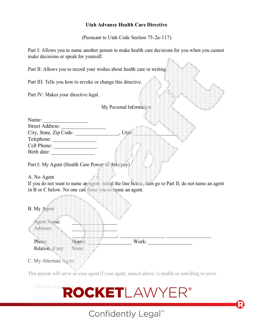 Free Utah Living Will Template U0026 FAQs Rocket Lawyer