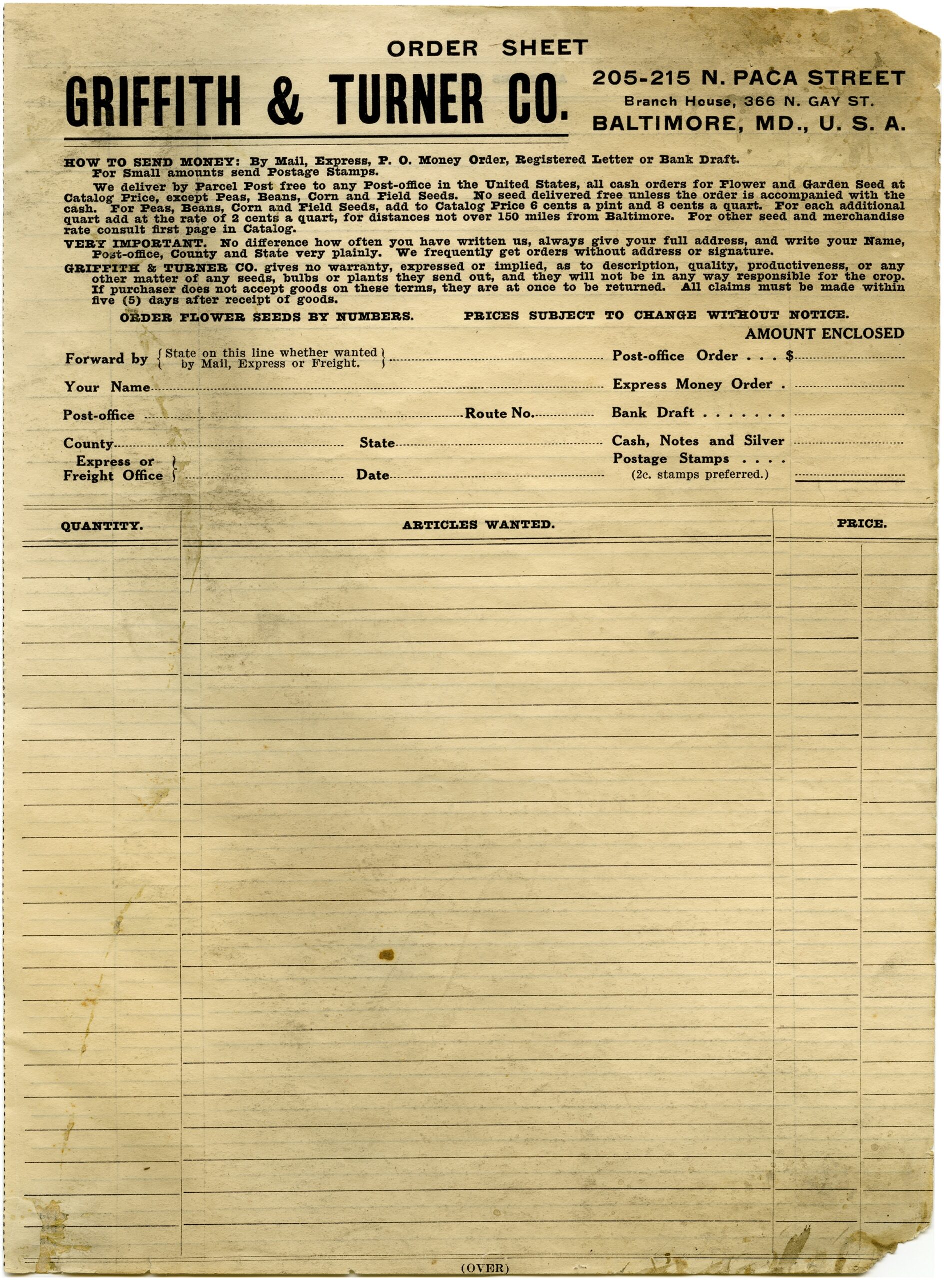 Free Vintage Printable Aged Order Form The Old Design Shop