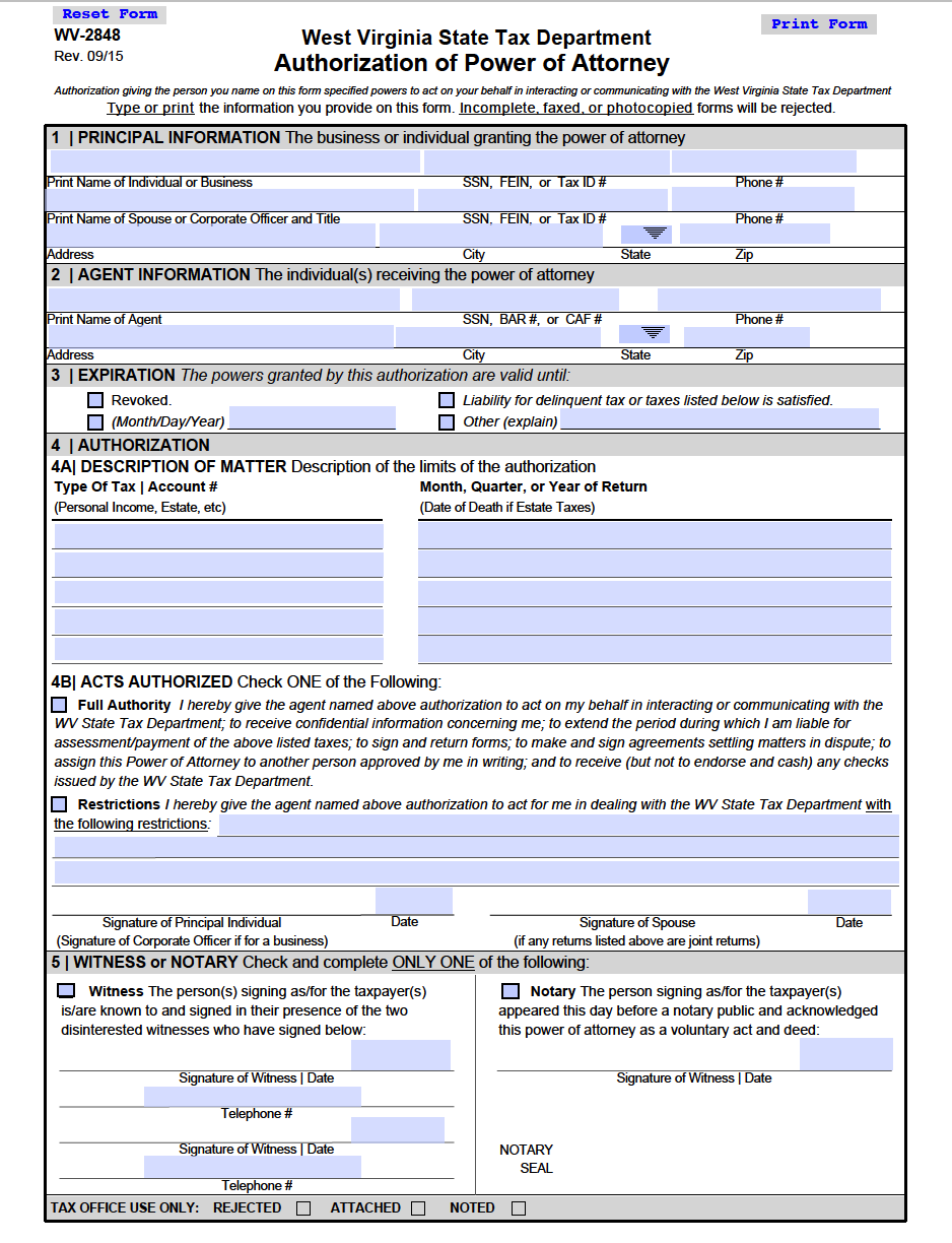 Free West Virginia Power Of Attorney Forms PDF Templates