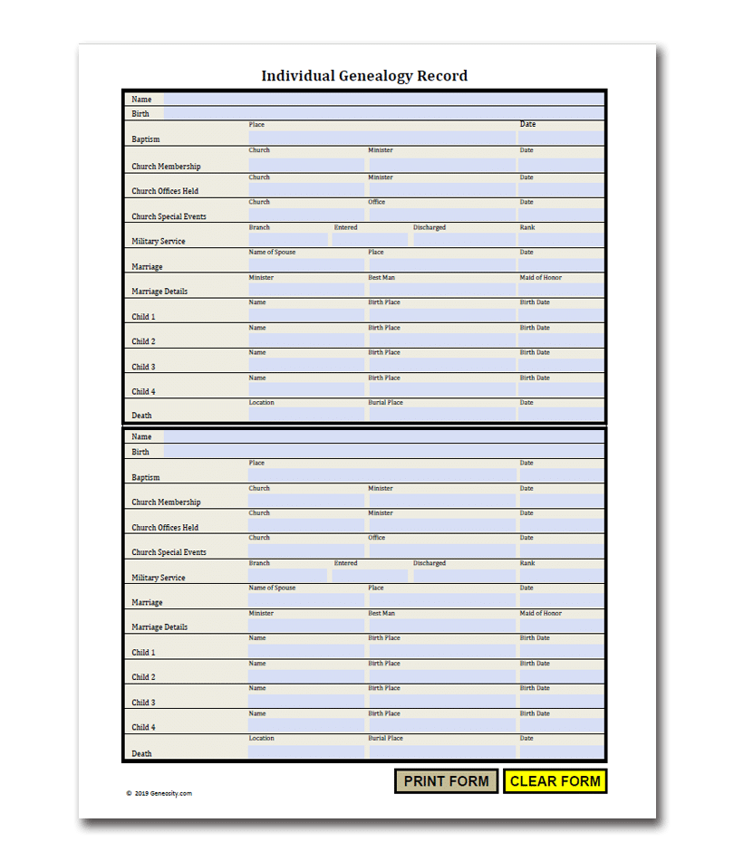 Genealogy Forms Bundle