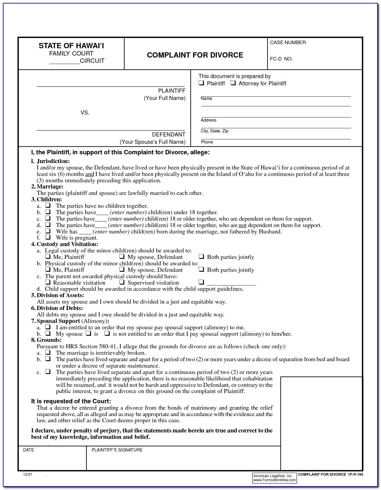 Georgia Divorce Forms Form